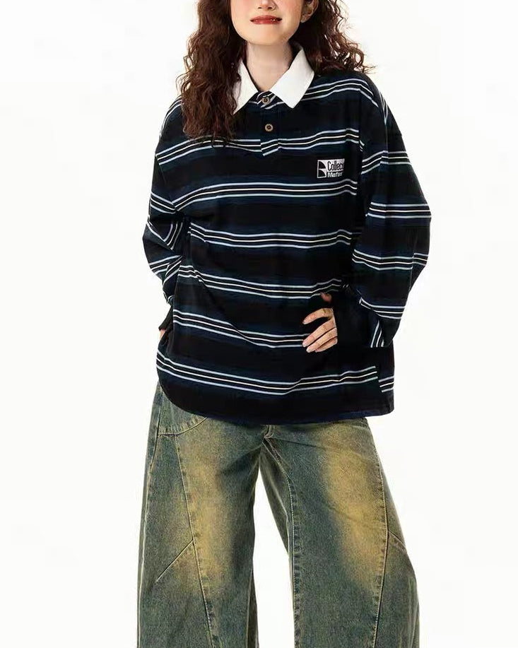 黑白條紋休閑衛衣