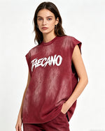 復古做舊無袖T恤