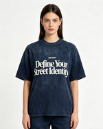 復古做舊印花短袖