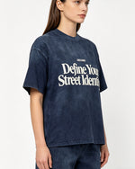 復古做舊印花短袖