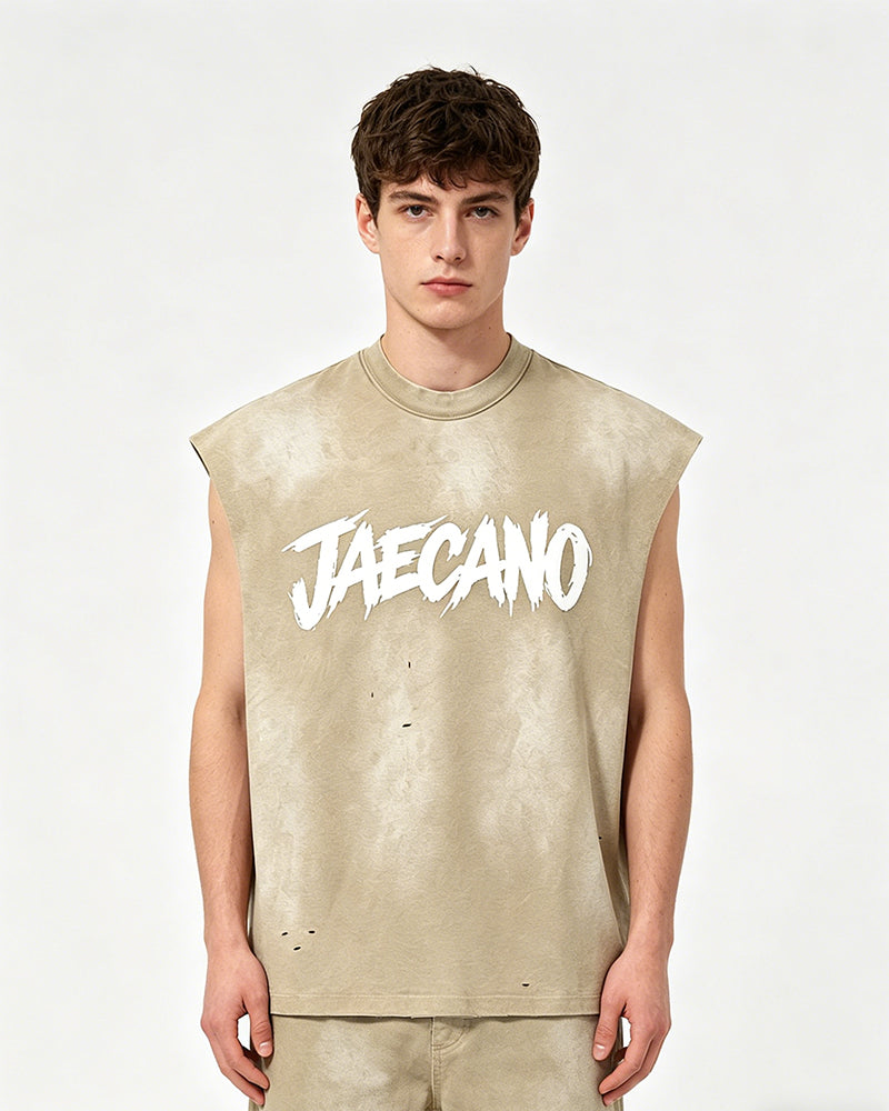 復古做舊無袖T恤