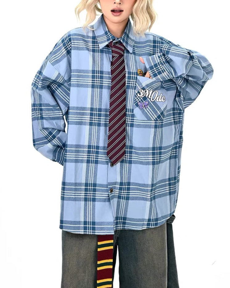 엿보는 강아지 긴팔 셔츠