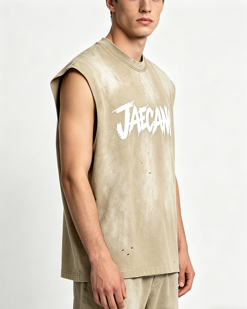 復古做舊無袖T恤