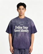 復古做舊印花短袖