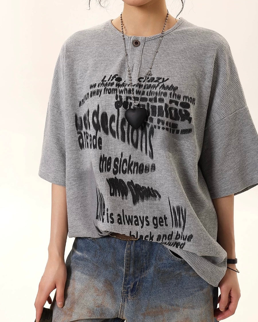 Retro loose casual short sleeves