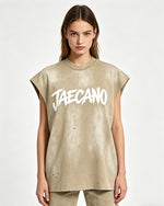 復古做舊無袖T恤