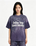 復古做舊印花短袖