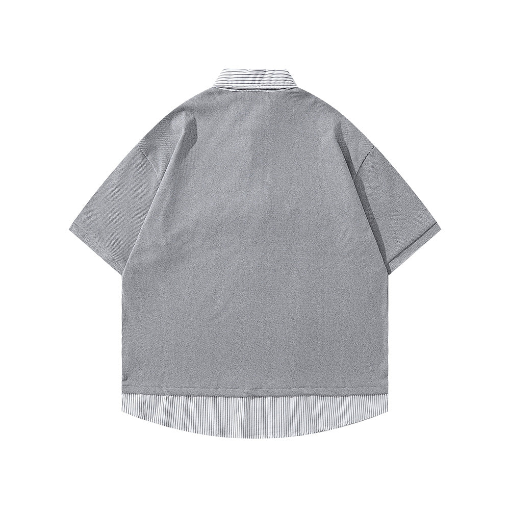 假兩件翻領短袖