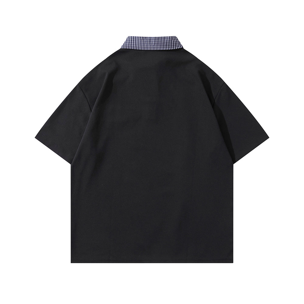 Retro embroidered short sleeves