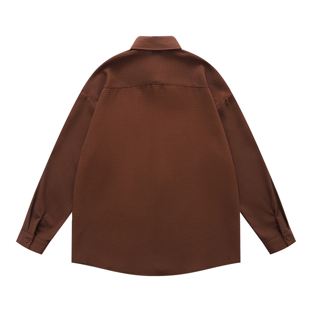 Simple embroidered long-sleeved shirt