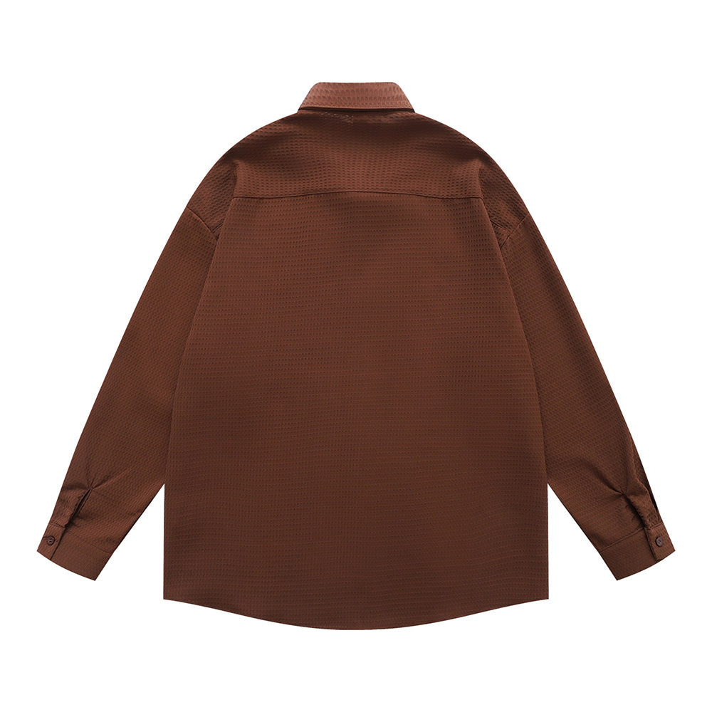 Floral embroidered long-sleeved shirt