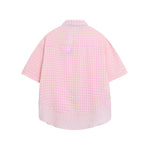 Solid color plaid short sleeve shirt