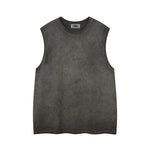 Washed solid color sleeveless vest