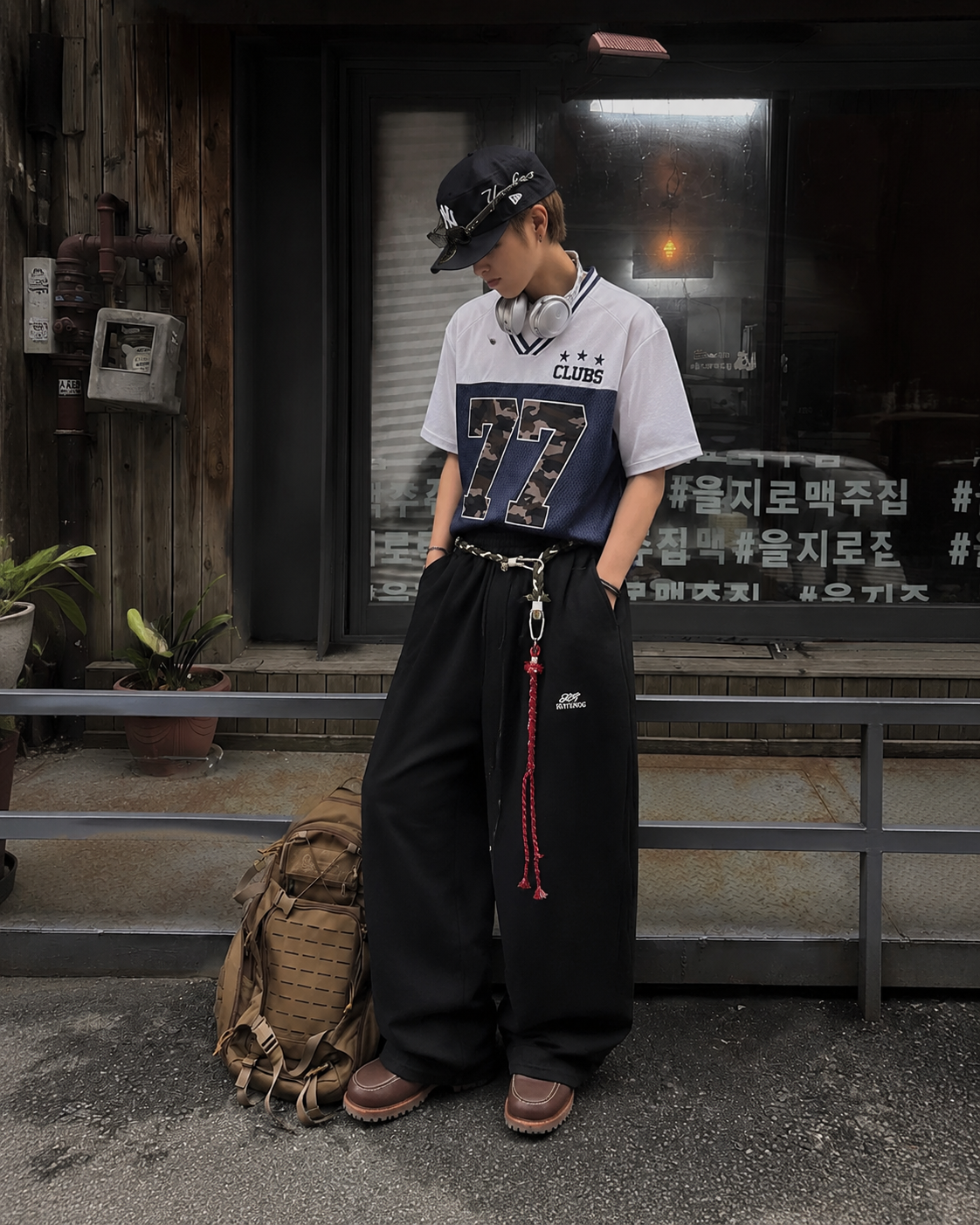 撞色拼接短袖