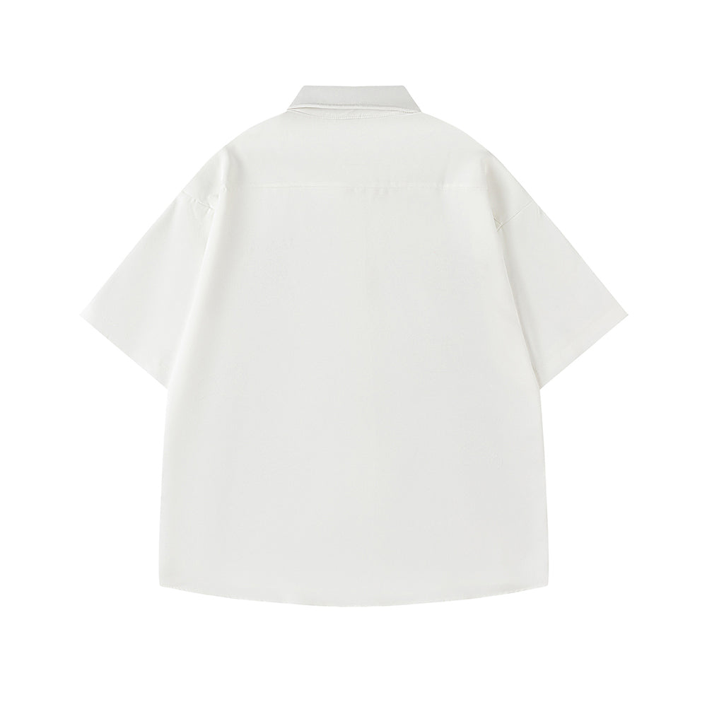 Embroidered Puppy Short Sleeve Shirt