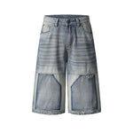 워시드 패널 데님 반바지