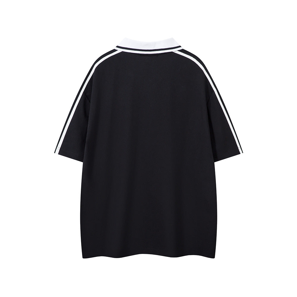 레트로 스트라이프 레터 반팔