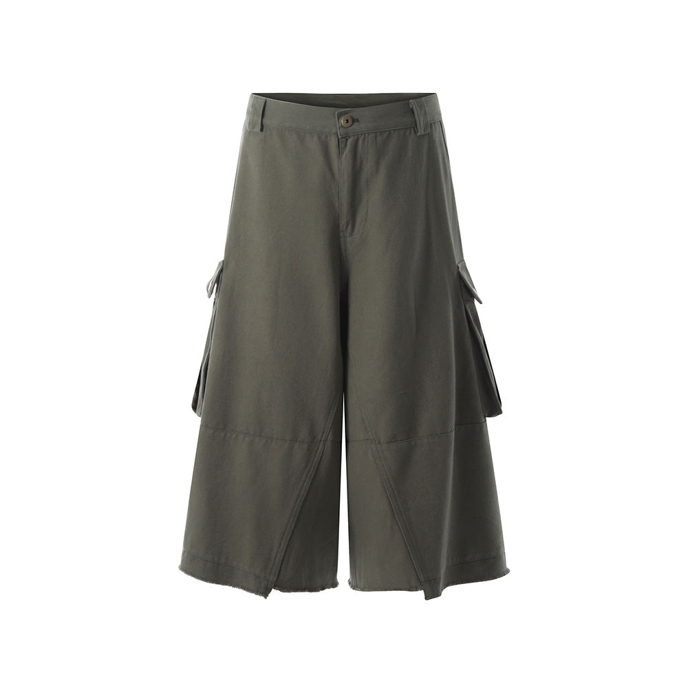 簡約寬鬆七分短褲