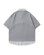 Fake two-piece lapel short sleeves