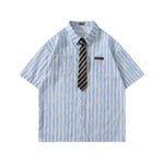 Striped short-sleeved shirt