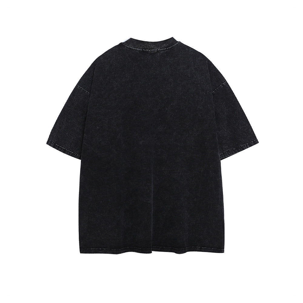 Lettering print crew neck short sleeves