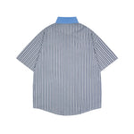 撞色條紋短袖襯衫