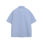 Vintage Striped Short Sleeve Shirt with Tie