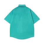 Short-sleeved shirt with small embroidered flowers