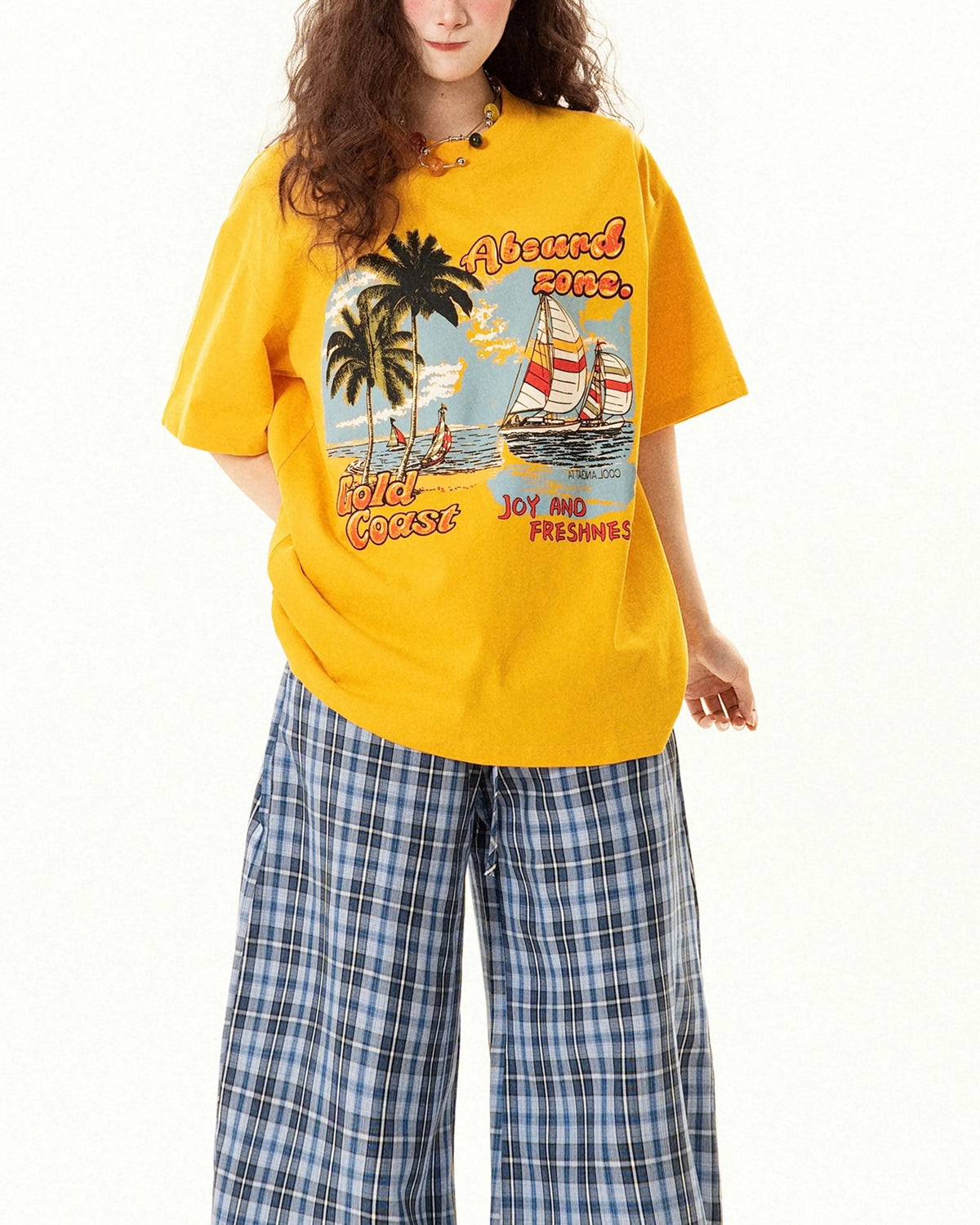 레트로 크리에이티브 프린트 반팔