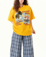 레트로 크리에이티브 프린트 반팔