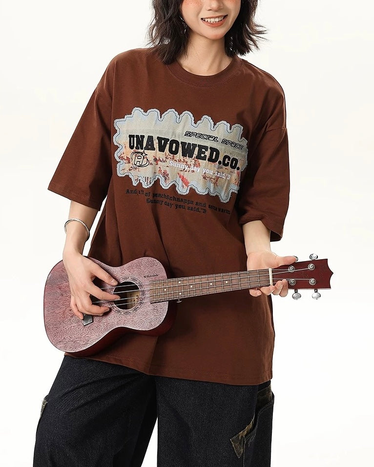 레트로 루즈한 반소매