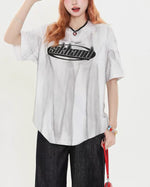 Tie-dye embroidered short sleeves