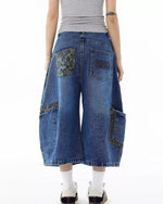 Panelled cargo cropped jeans