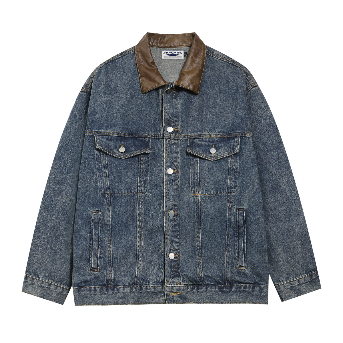 Retro cartoon embroidered denim jacket