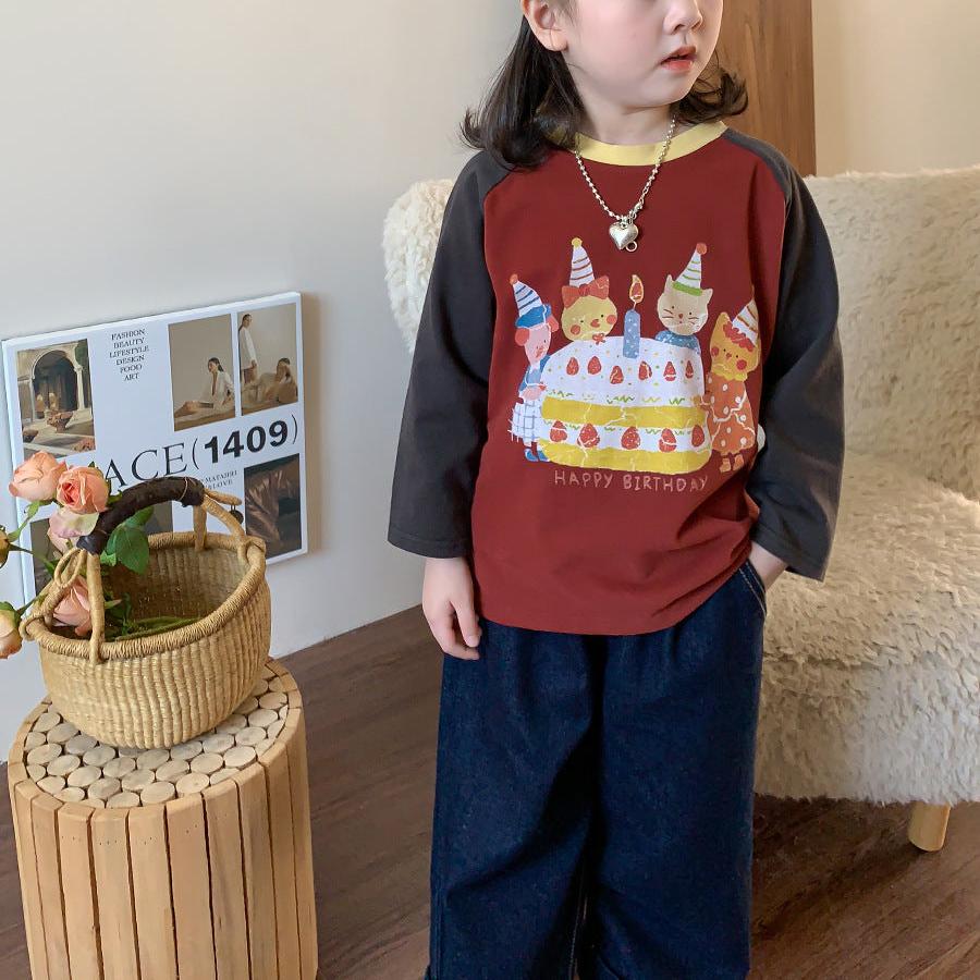 귀여운 컬러블록 긴소매