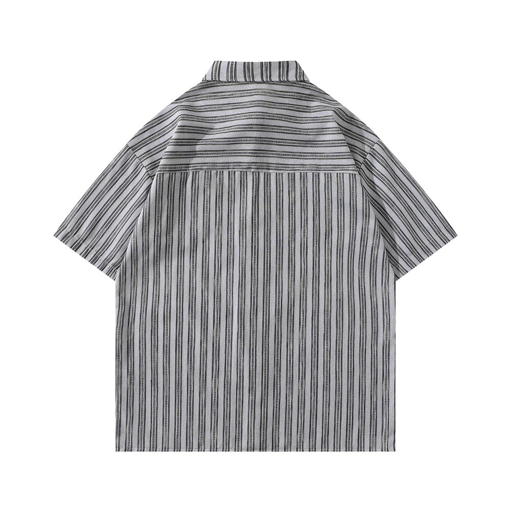 Striped Tie Short Sleeve Shirt