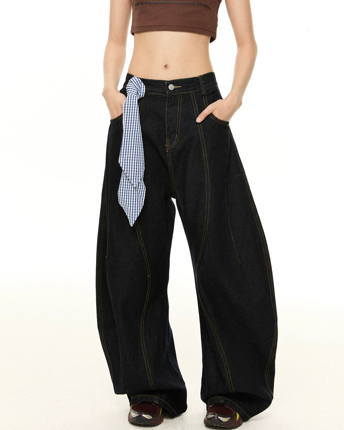 스카프 캐주얼 청바지