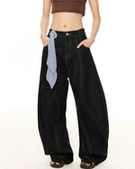 스카프 캐주얼 청바지