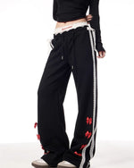 Cute embroidered casual trousers