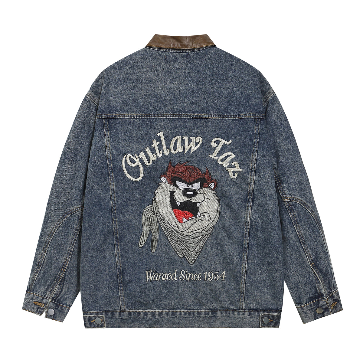 Retro cartoon embroidered denim jacket