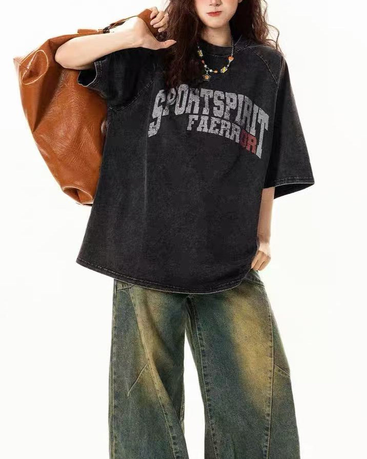 빈티지 워싱 반소매