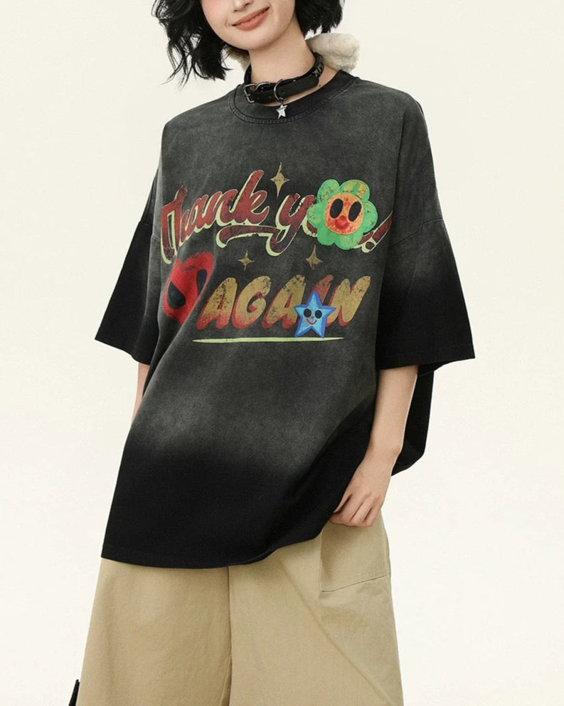 빈티지 워싱 반소매