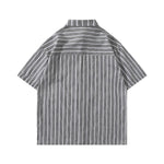 Striped Tie Short Sleeve Shirt
