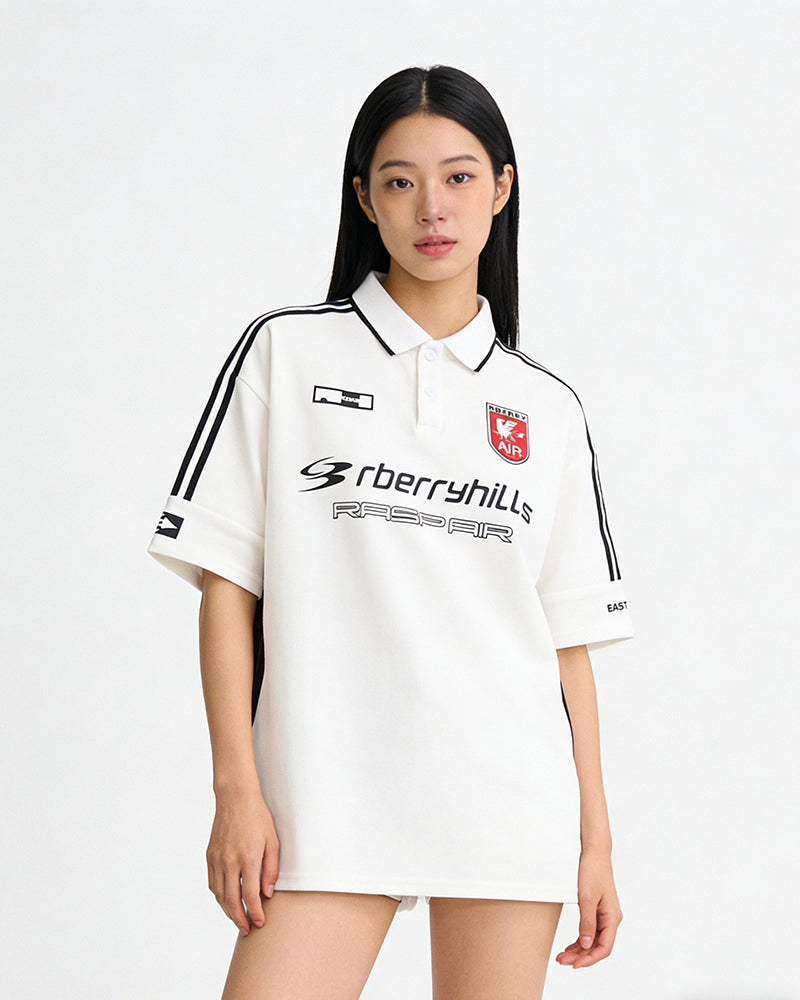 スプライス加工のスポーツ半袖シャツ