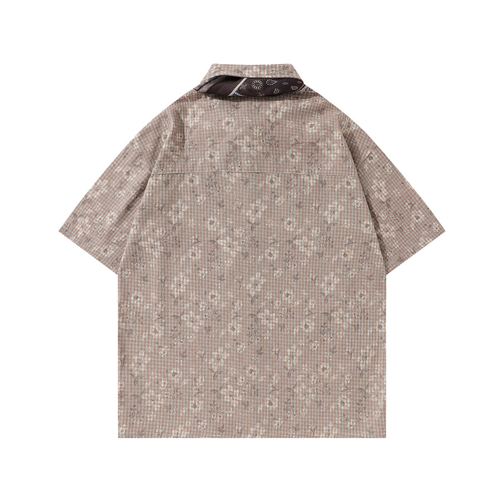 Vintage Floral Tie Shirt