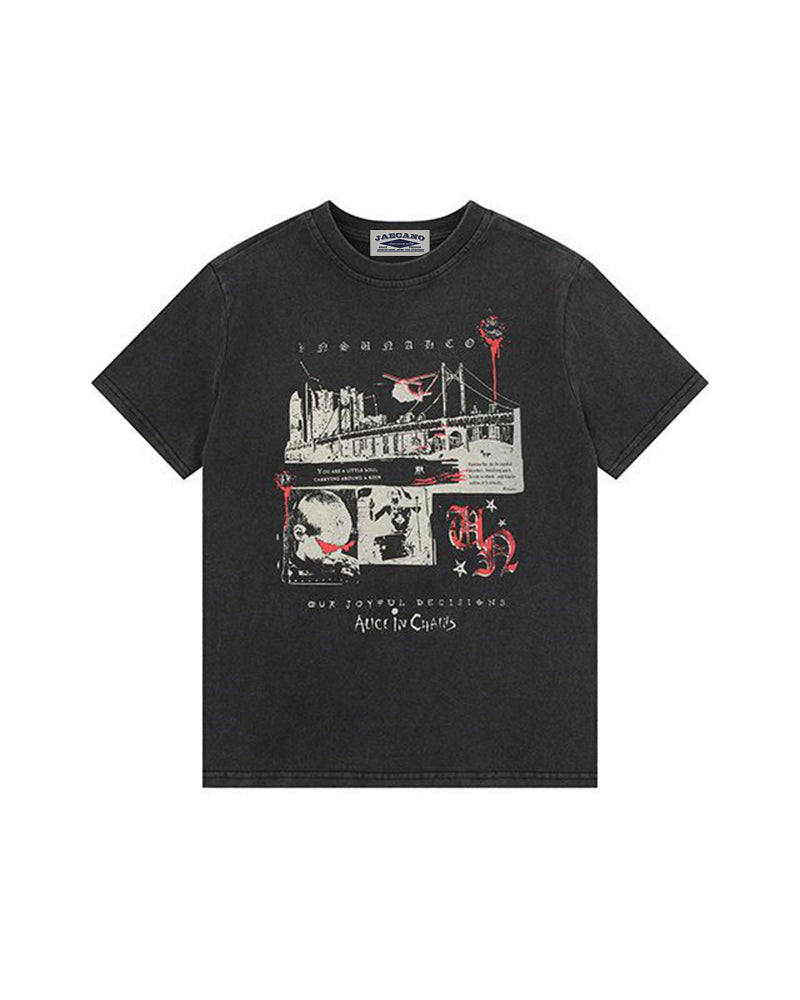 레트로 워시드 디스트레스드 반팔