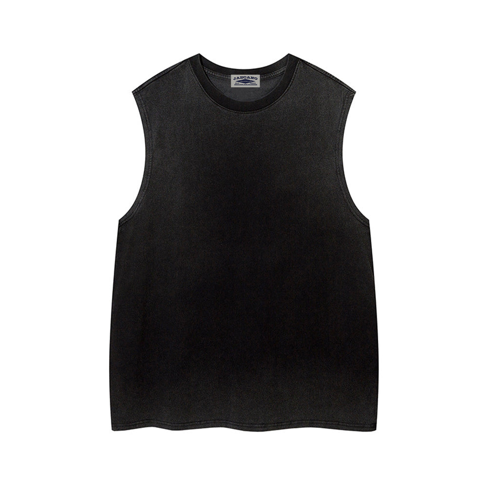 Washed solid color sleeveless vest