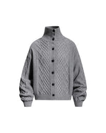 Retro diamond pattern sweater coat