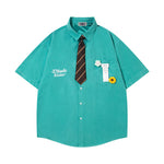 刺綉小花朵短袖襯衫