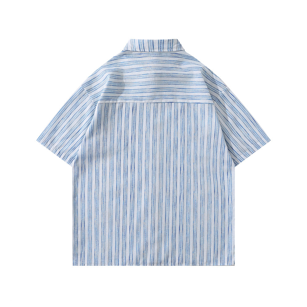 Striped short-sleeved shirt